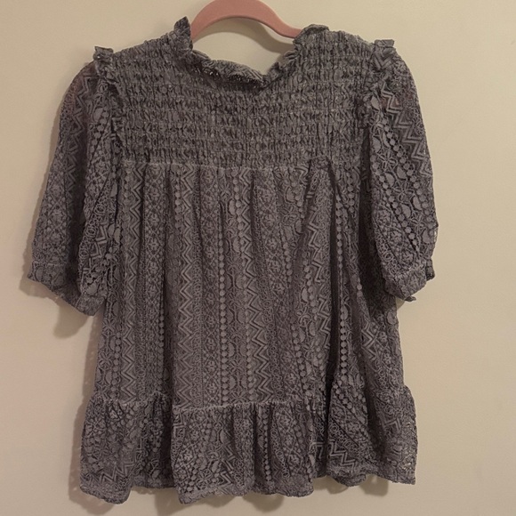 Cupio Charcoal Lace Blouse - Picture 6 of 7